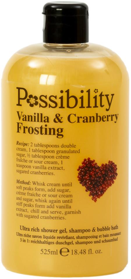 Possibility Shower 3 in 1 Vanilla & Cranberry Frosting 525ml