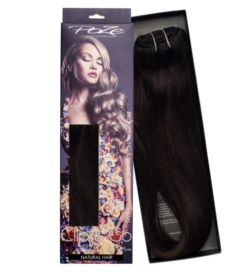 Poze Hairextensions Poze Clip & Go Extensions Miss Volume 55cm 7st 1B Midnight Brown