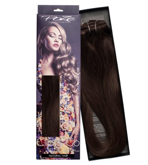 Poze Hairextensions Poze Clip & Go -pidennykset Miss Volume 55cm 7kpl 2B Dark Espresso Brown