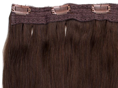 Poze Hairextensions Poze Clip & Go Löshår Miss Volume 55cm 7st 4B Chocolate Brown