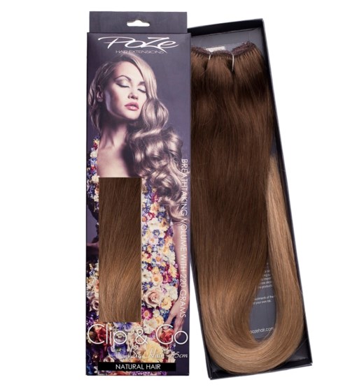 Poze Hairextensions Poze Clip&Go Løshår Miss Volume 55cm 7stk 7BN/10B Balayage