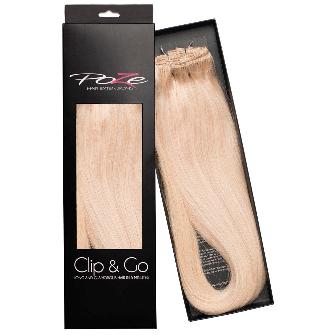 Läs mer om Poze Hairextensions Poze Clip&Go Löshår Äkta 12A Pure Blonde 7 delar/s