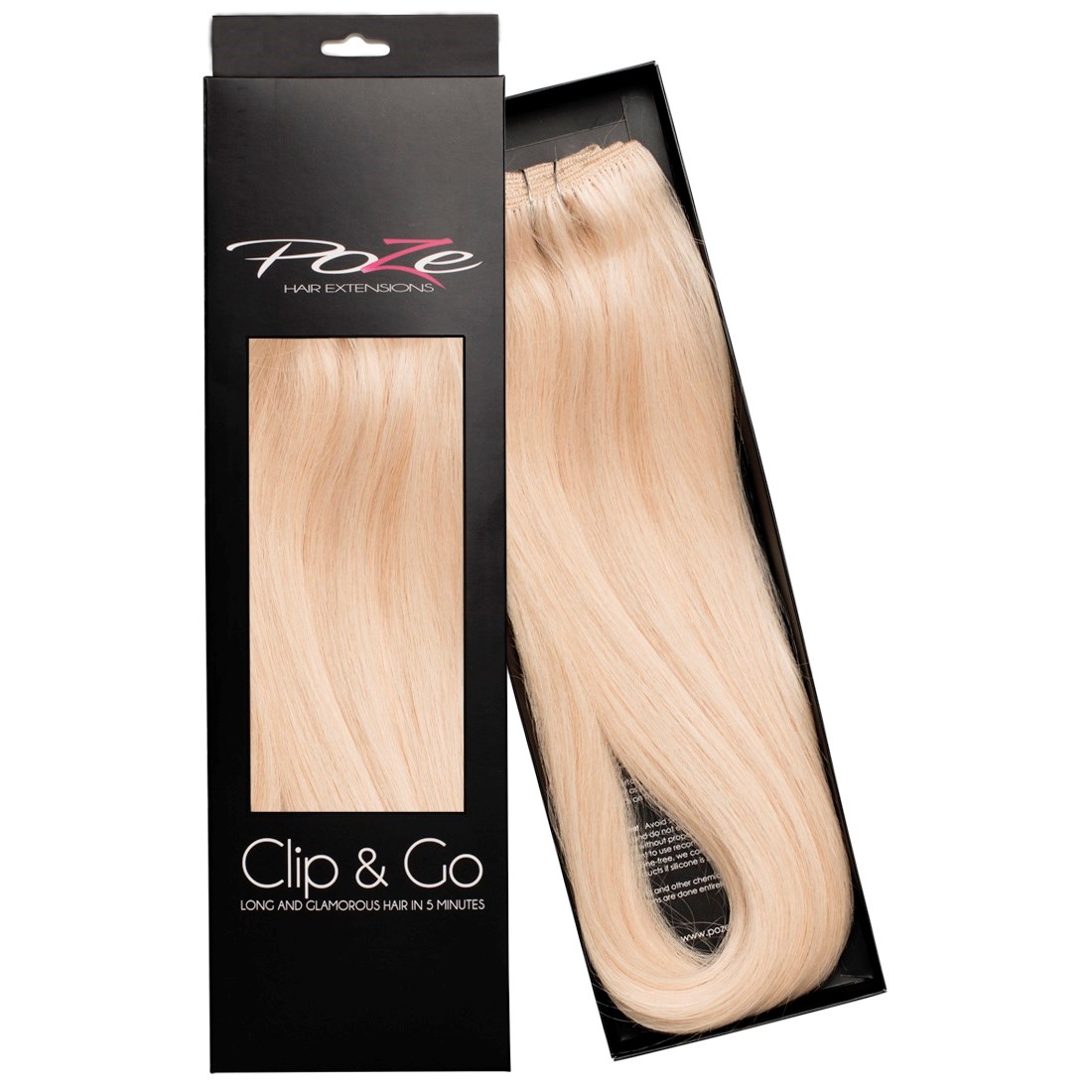 Läs mer om Poze Hairextensions Poze Clip&Go Löshår Äkta 12NA Platinum 7 delar/set