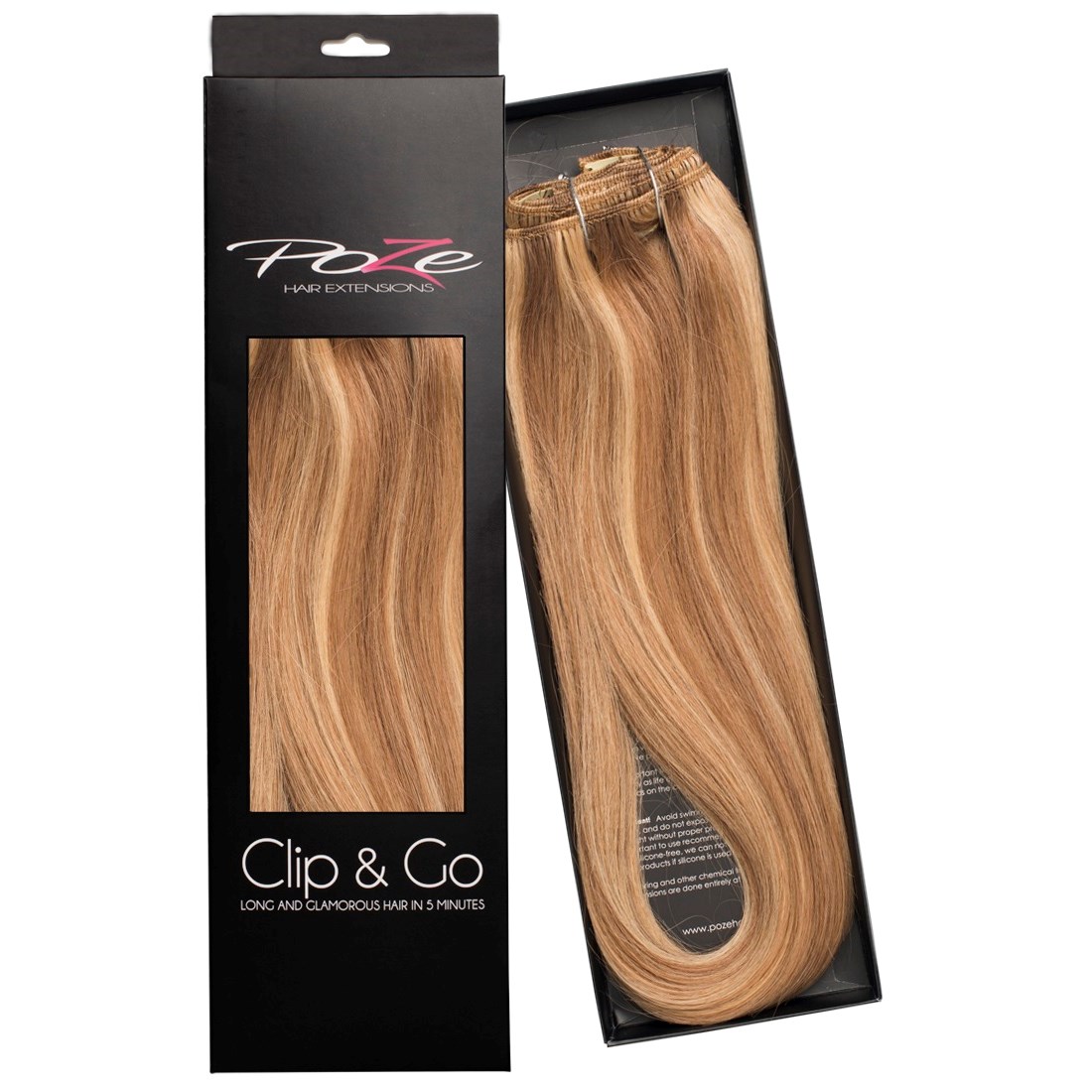 Bilde av Poze Hairextensions Clip & Go Standard Real Hair Extensions 60 Cm 8b/1