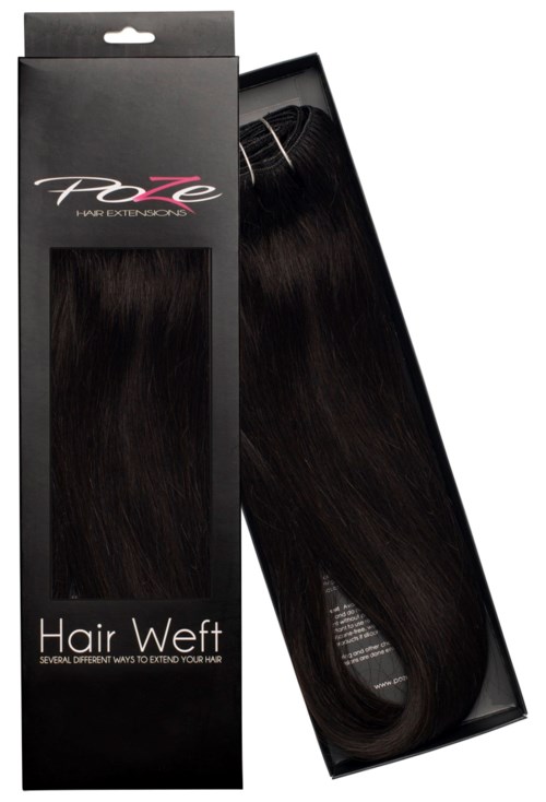 Poze Hairextensions Poze Hårträns Äkta 1B Midnight Brown 60cm 1B Midnight Brown 60cm