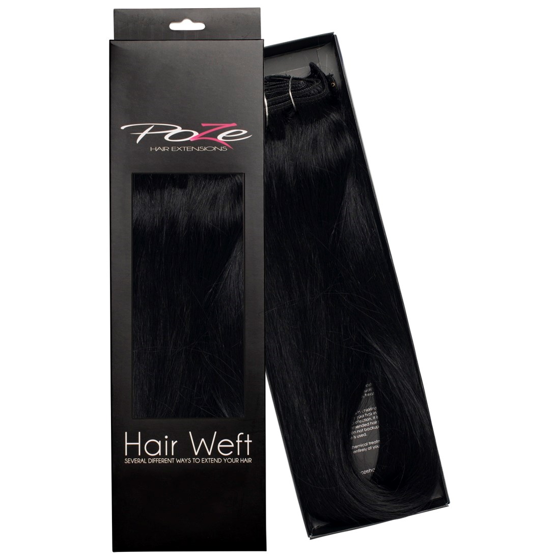 Läs mer om Poze Hairextensions Poze Hårträns Äkta 1N Midnight Black 50cm