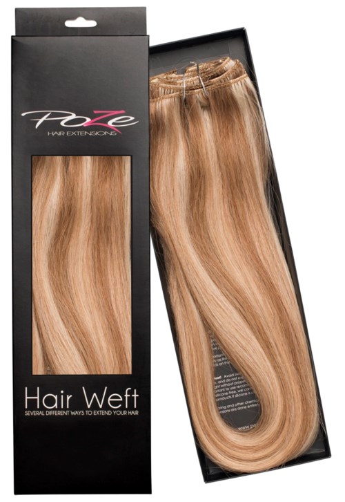Poze Hairextensions Poze Hårträns Äkta P12N/8B Blonde Caramel Mix 50cm
