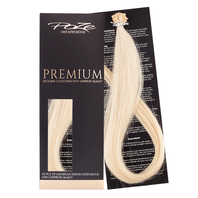 Poze Keratin Premium Extensions 12A Pure Blonde 20 suortuvaa 50cm