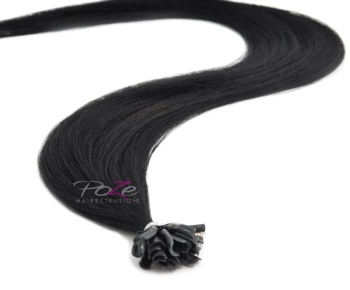 Poze Hairextensions Poze Keratin Premium Extensions 1N Midnight Black 20 Fester 60cm