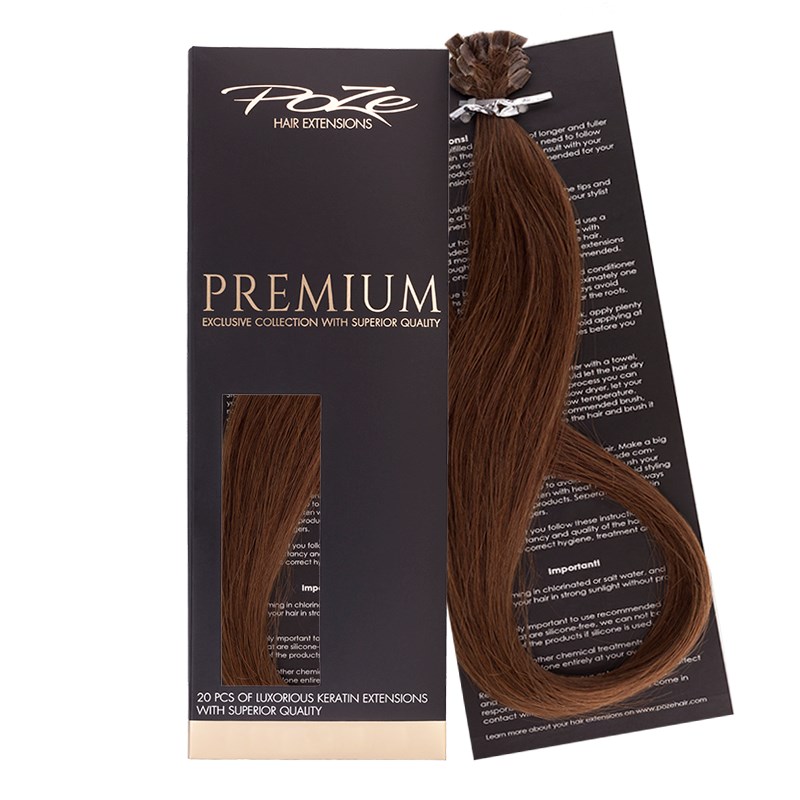 Poze Hairextensions Poze Keratin Premium Extensions 6B Lovely Brown 20