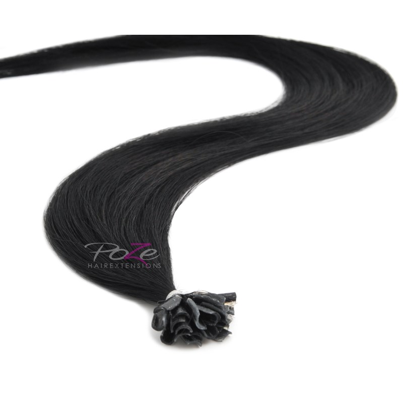 Läs mer om Poze Hairextensions Poze Keratin Standard 40cm 1N Midnight Black