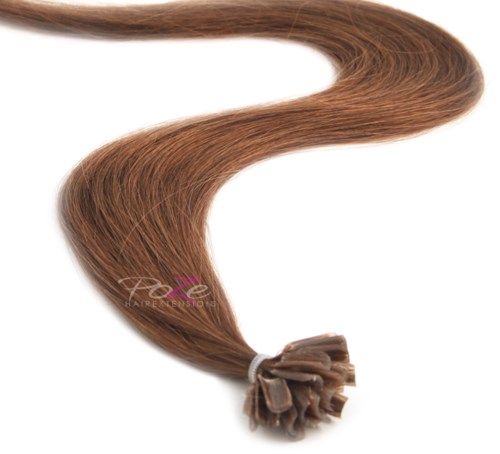 Poze Hairextensions Poze Keratin Standard 40cm 7BN Mocha Brown