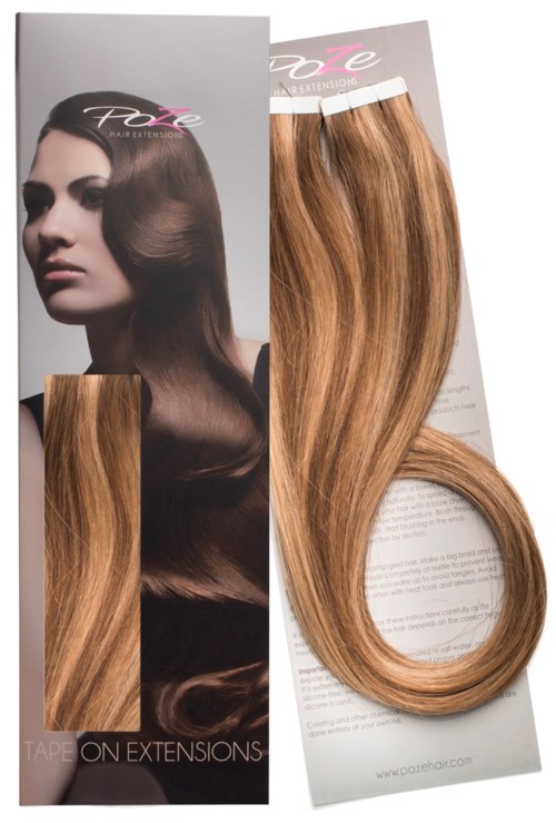 Poze Hairextensions Poze Tape On Extensions 10B/7BN Sandy Brown Mix 4 cm/bit 60cm