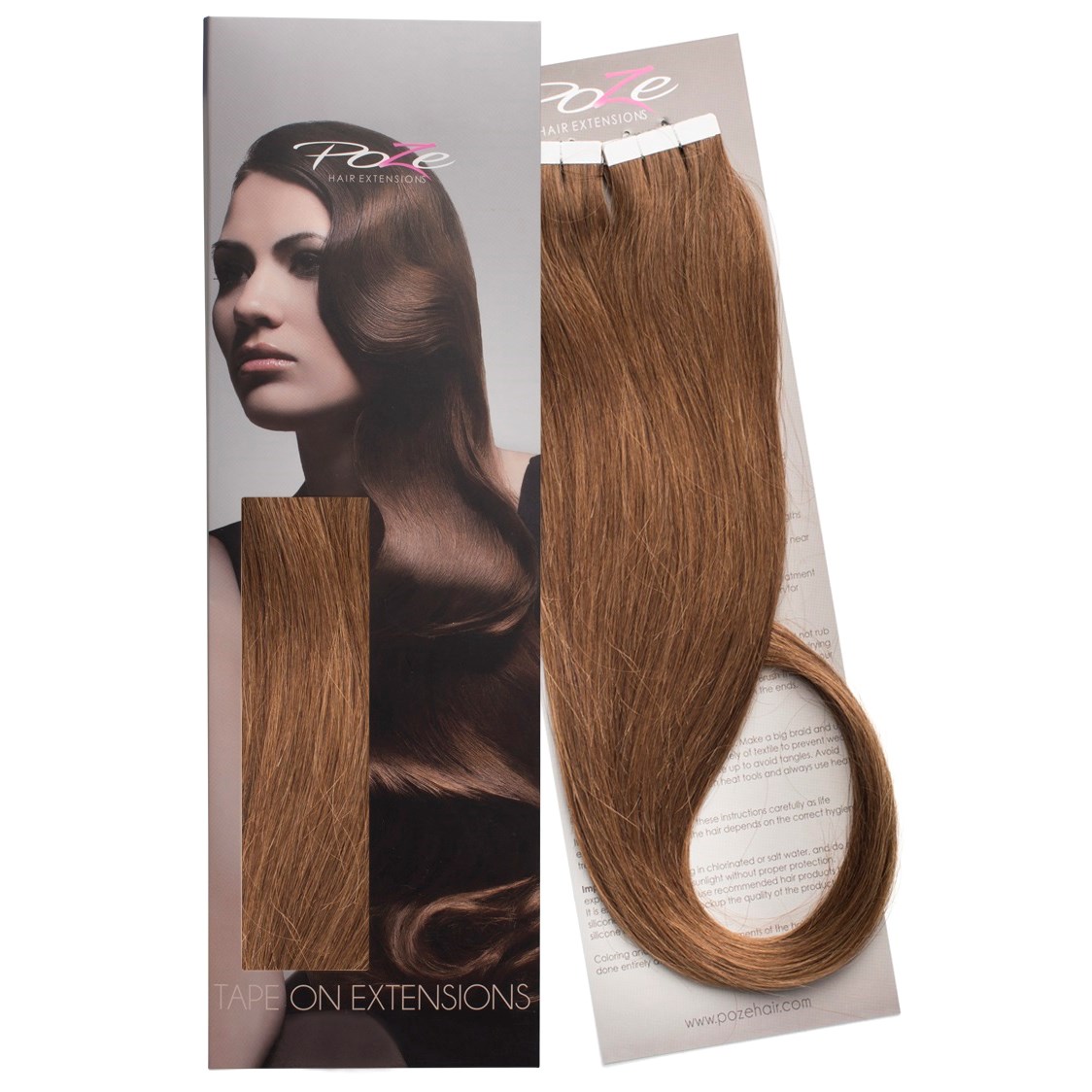 Bilde av Poze Hairextensions Poze Tape On Extensi Ons 7bn Mocca Brown 4 Cm/bit