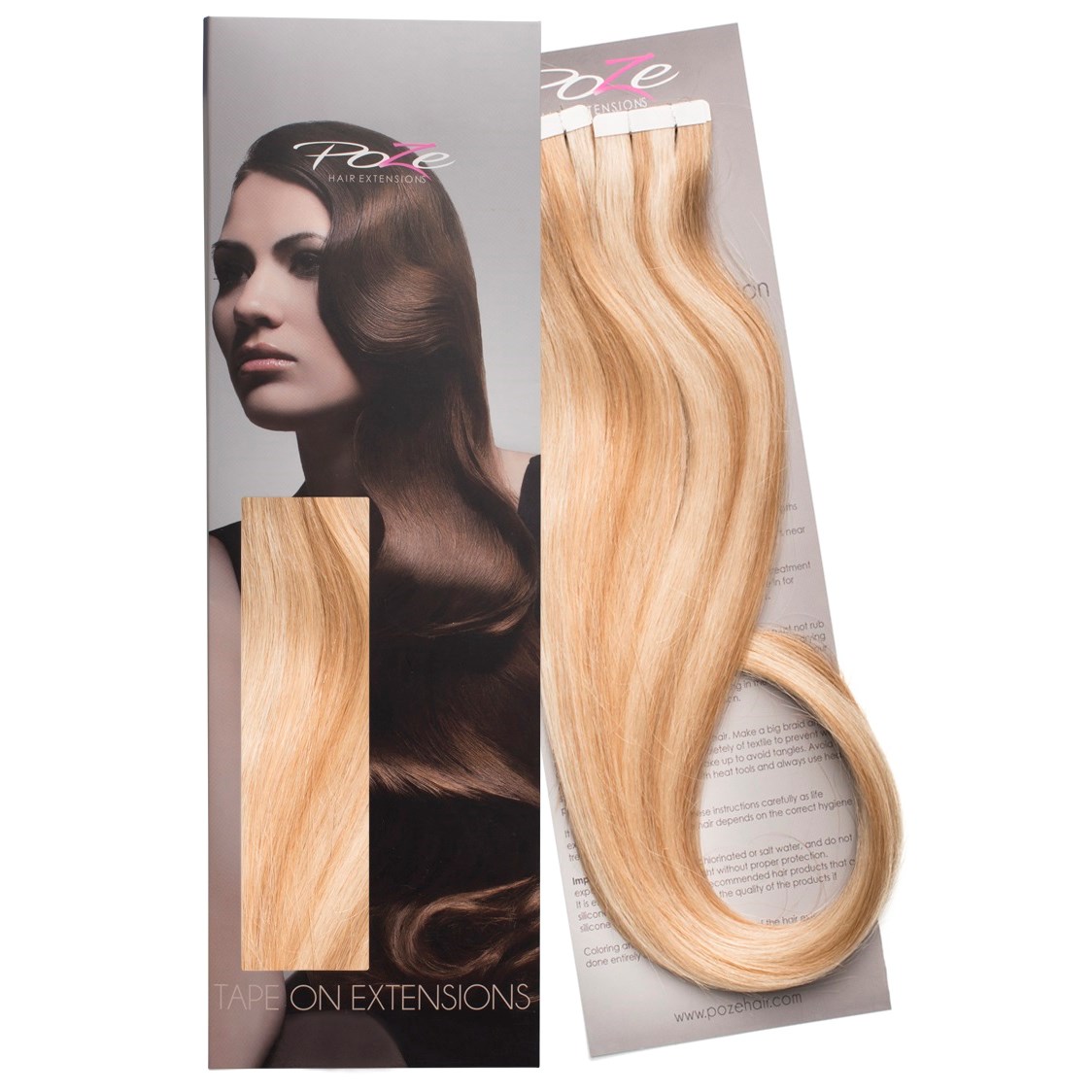 Läs mer om Poze Hairextensions Poze Tape On Extensions P12NA/10B Sunkissed Beige