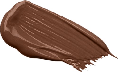 En brun smet av kräm eller färg med tydliga penseldrag på svart bakgrund.