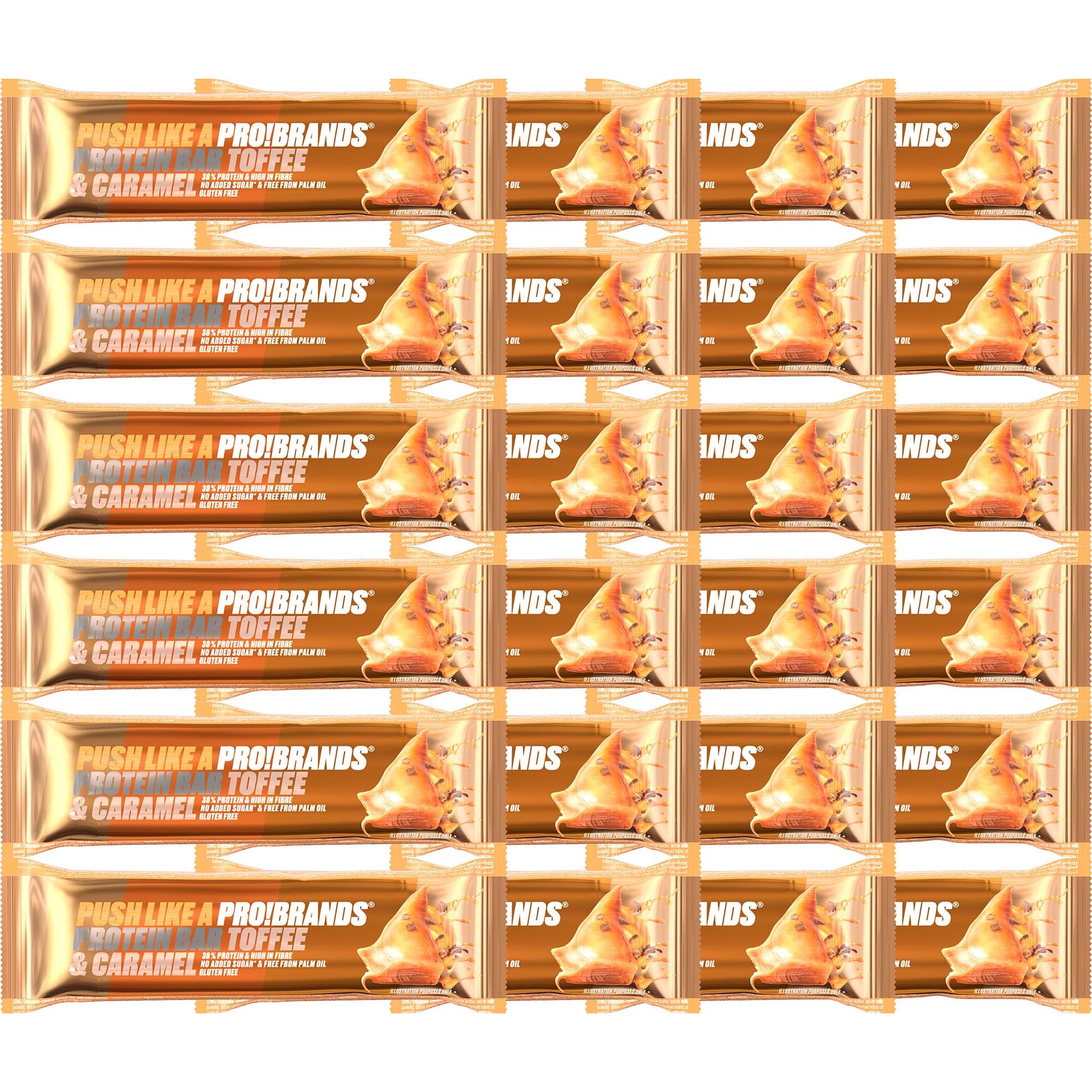 Läs mer om ProBrands Protein Bar Toffee & Caramel 24 x 45 g