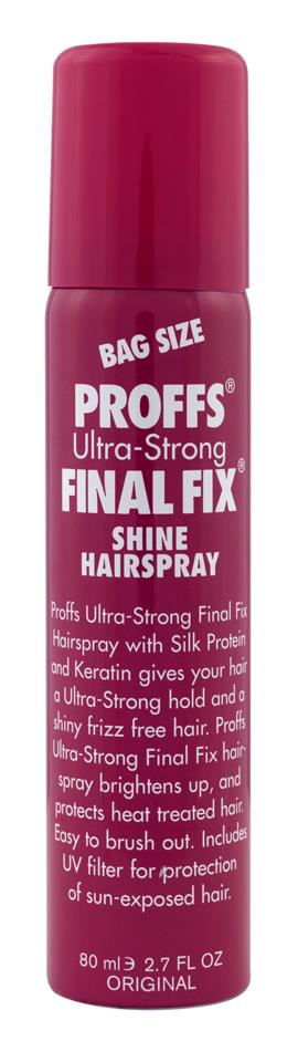 PROFFS STYLING Ultra Strong Final Fix Shine Spray Bag Size 80ml