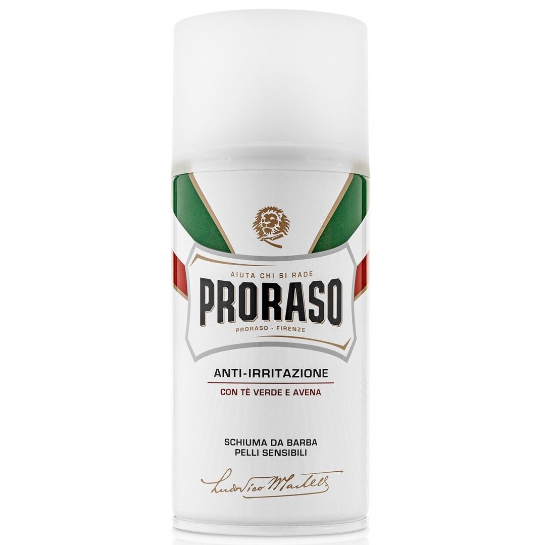 Läs mer om Proraso Sensitive Green Tea shaving foam 300 ml