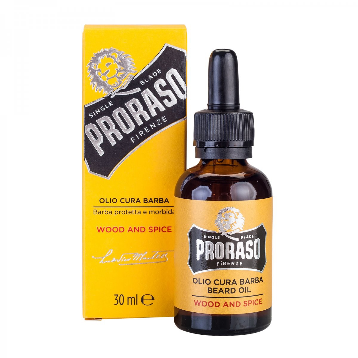 Läs mer om Proraso Wood & Spice beard oil 30 ml