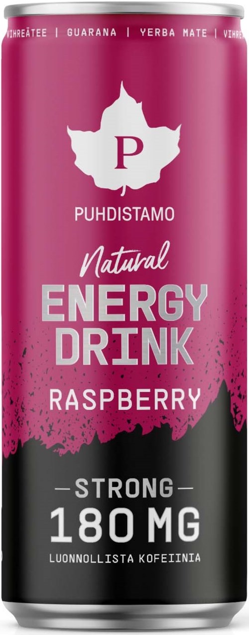 Puhdistamo Natural Energy Drink Strong Raspberry 330 ml