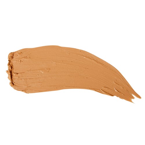 En smeta av ljusbrun makeup, kräm eller färg på en vit bakgrund.