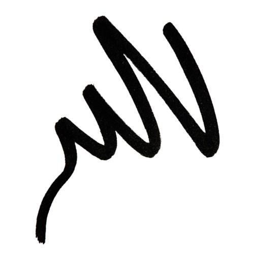 Czarna, abstrakcyjna linia w stylu pędzla, zakrzywiona i sięgająca szczytu, przypominająca stylizowaną literę lub symbol.