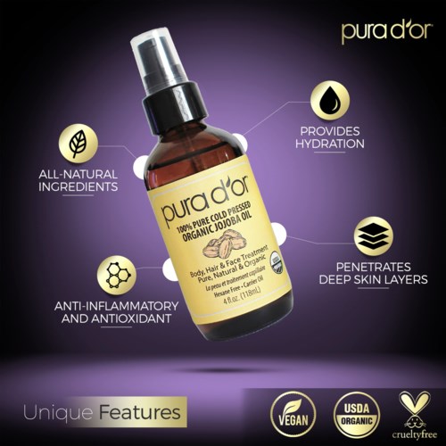 Pura D'or Pro Label Organic Jojoba Oil 118 ml