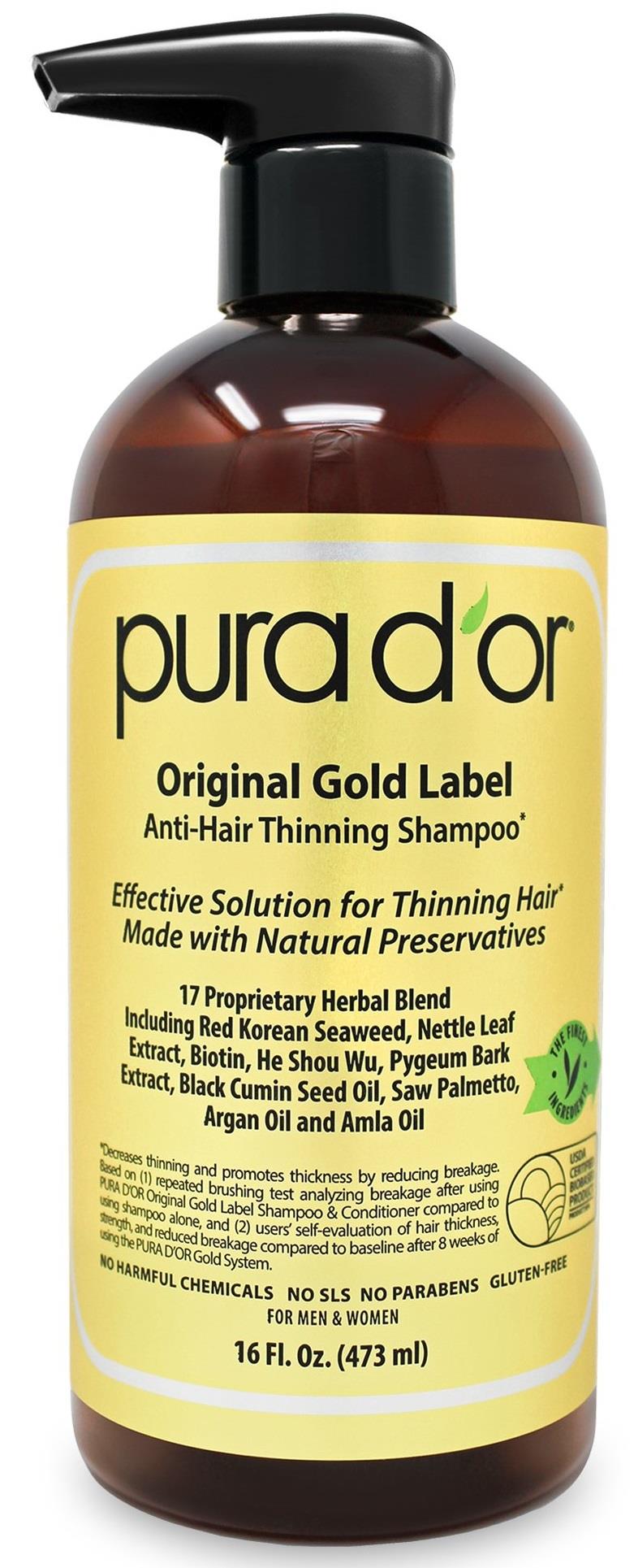 Pura D'or Gold Label Original AntiHair Thinning Shampoo 473 ml