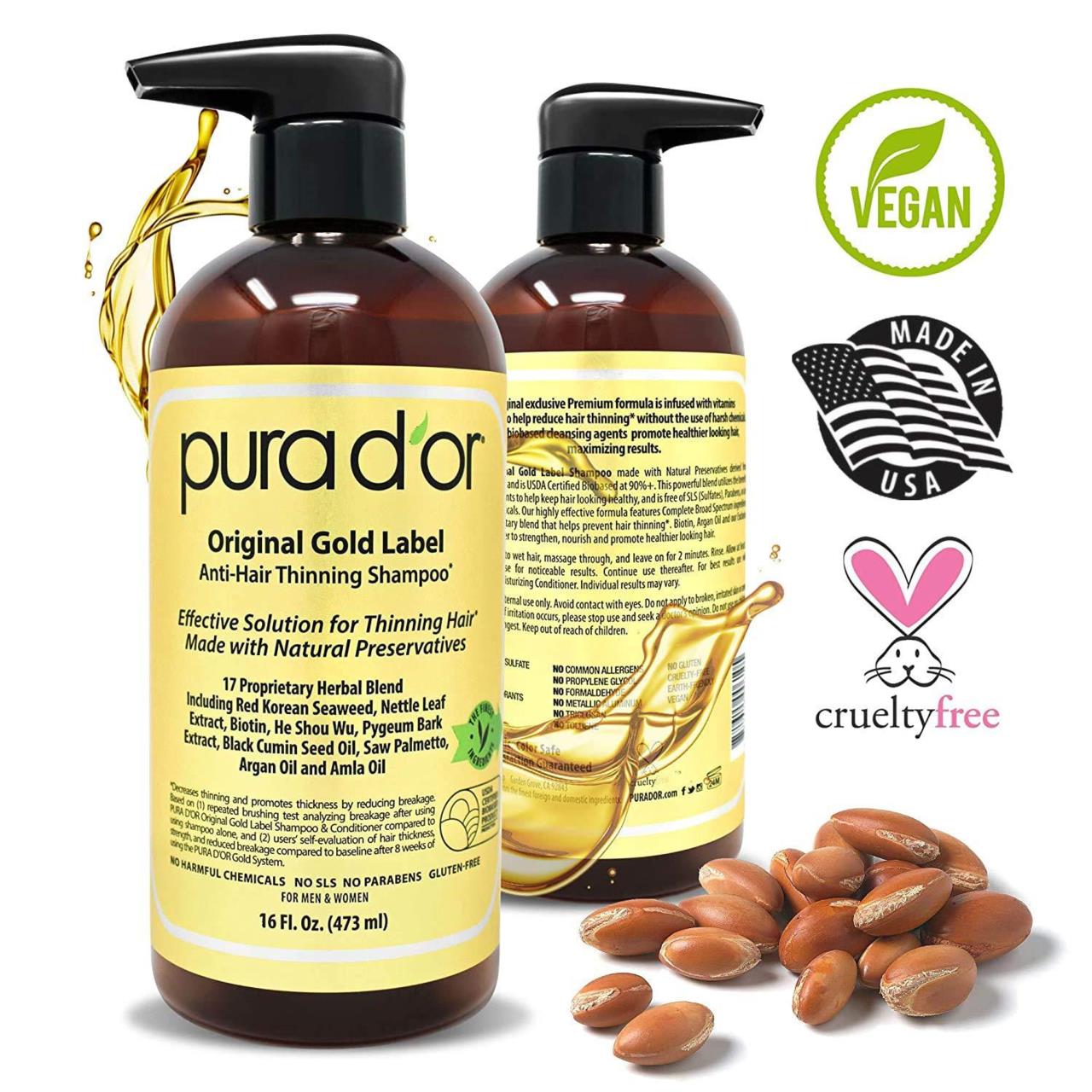 Pura D'or Gold Label Original Anti-Hair Thinning Shampoo 473 ml | lyko.com