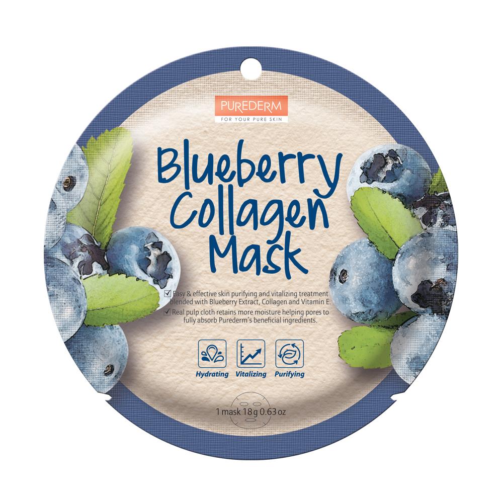 Purederm Blueberry Collagen Mask-C 18 g