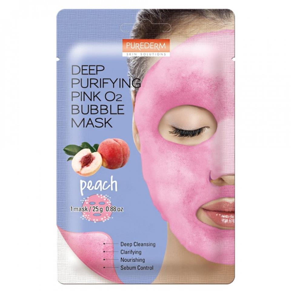 Purederm Deep Purifying Pink O2 Bubble Mask "PEACH" 25 g