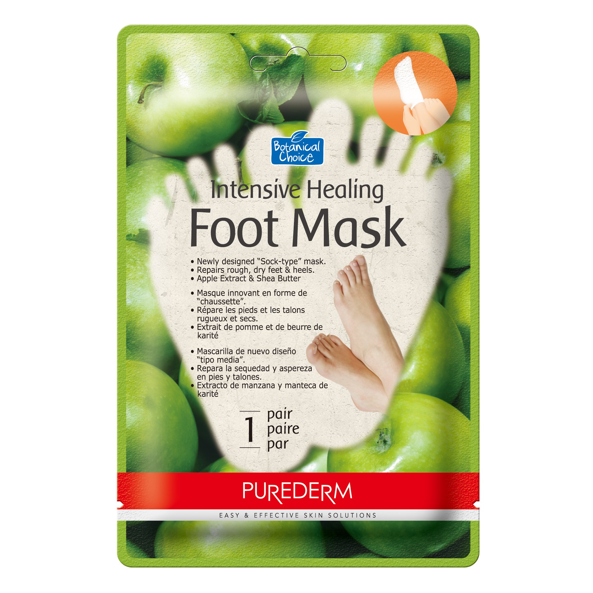 Läs mer om Purederm Intensive Healing Foot Mask Apple