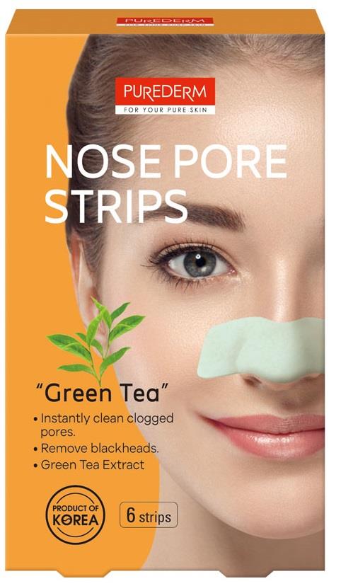 Purederm Nose Pore Strips "Green Tea" 6 strips/pack 
