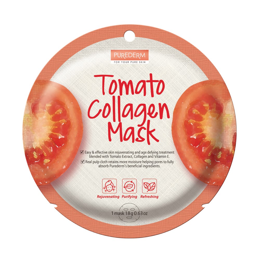 Läs mer om Purederm Tomato Collagen Mask-C 18 g