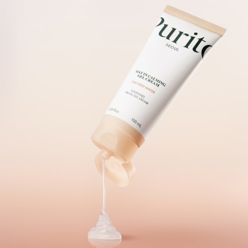 Eine Tube Hautcreme mit etwas herauskommender Creme, mit der Aufschrift 'Nutritive' und 'Oat Caffeine Gel Cream', vor einem schlichten Hintergrund.