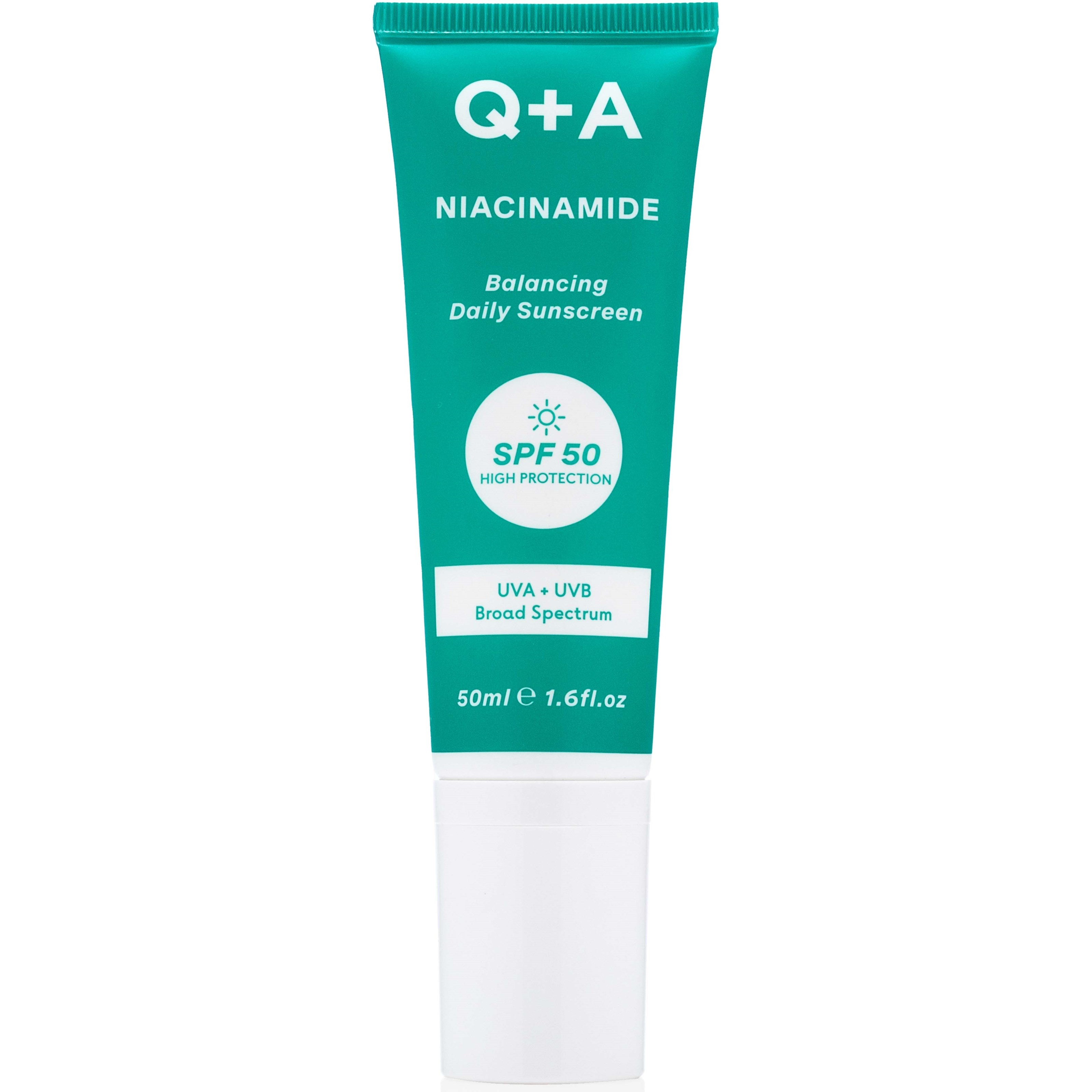 Q+A Niacinamide Balancing Face Sunscreen SPF 50 50 ml billede