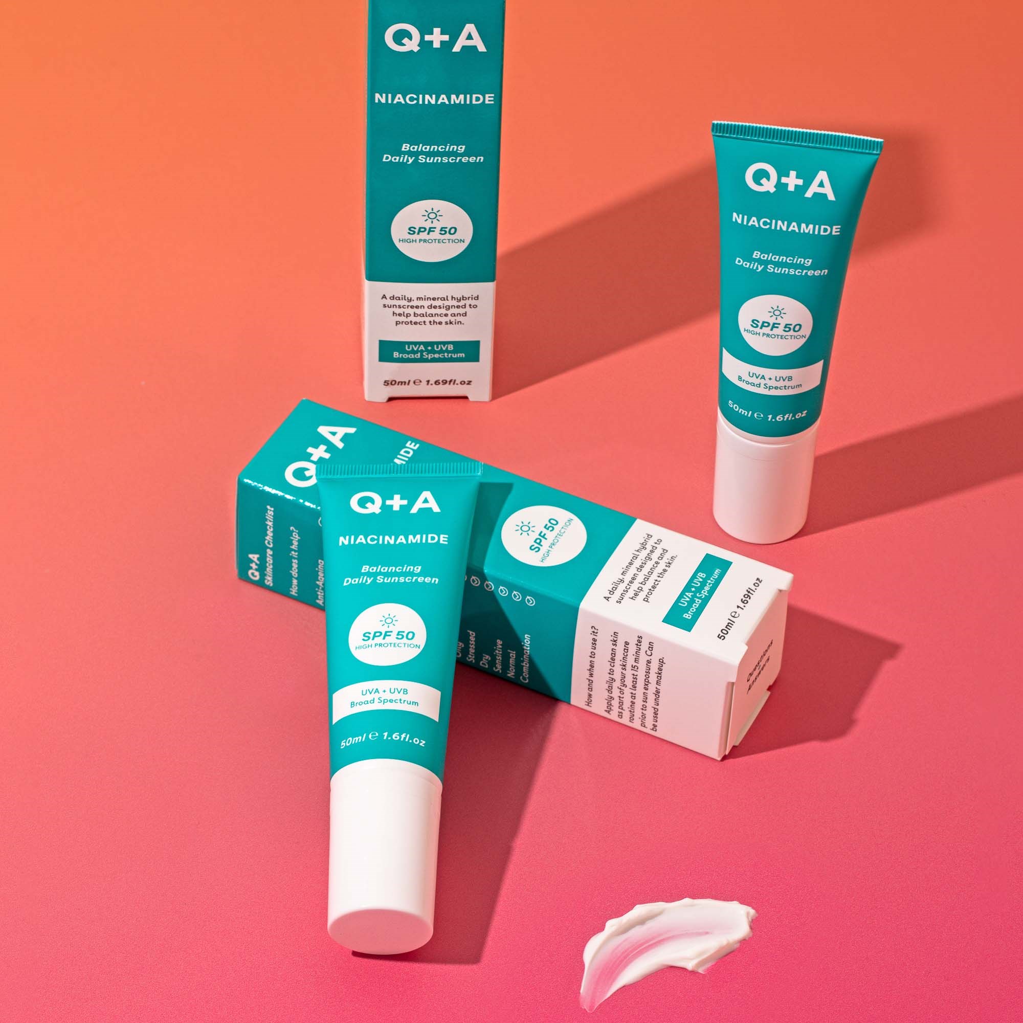 Q+A Niacinamide Balancing Face Sunscreen SPF 50 50 ml (obrázok 4)