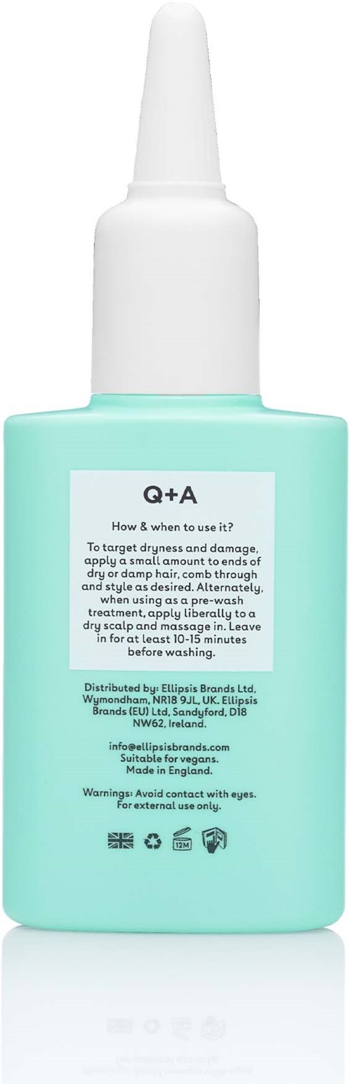 A light blue dropper bottle with a white cap, containing skin care solution, has instructions and ingredients printed on it.