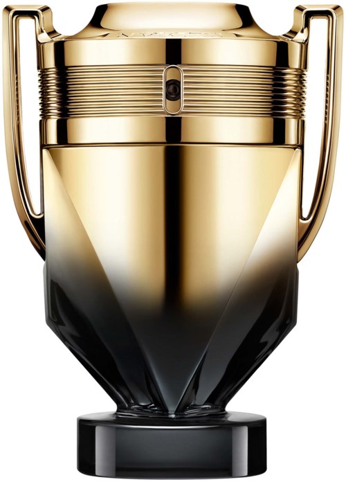 Een goud en zwart trofee met een elegant ontwerp, op een witte achtergrond.