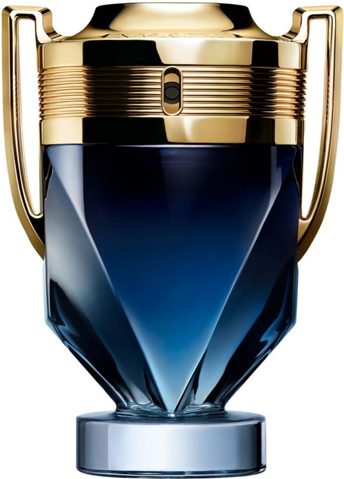 Een trofee met gouden bovenkant, blauwe body en zwarte basis, symbool voor overwinning.