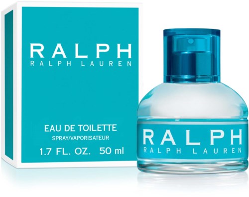 Eau de Toilette-parfym från Ralph Lauren i en liten blå flaska bredvid en matchande box med etikett.