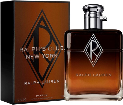 butelka i pudełko perfum Ralph Lauren Ralph's Club z brązowym gradientem i srebrnym kapsułem.