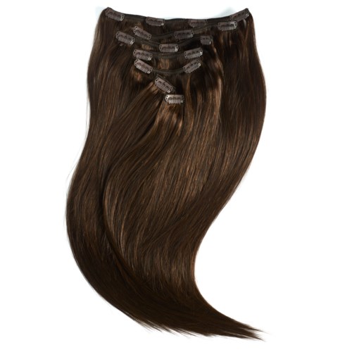 Rapunzel of Sweden Classic Clip-ins Straight / Medium Volume / 7 pieces 50 cm 2.3 Chocolate Brown