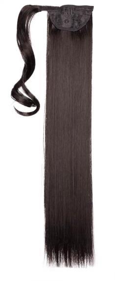 Rapunzel Clip-in Ponytail Synthetic 1.2 Black Brown 50 cm