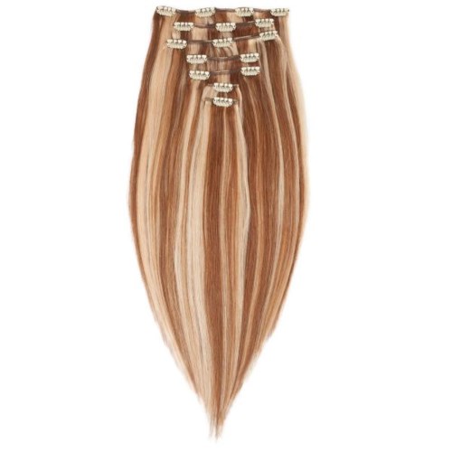 Rapunzel of Sweden Clip-on set Original 7 pieces 40 cm M5.4/7.8 Strawberry Brown Mix