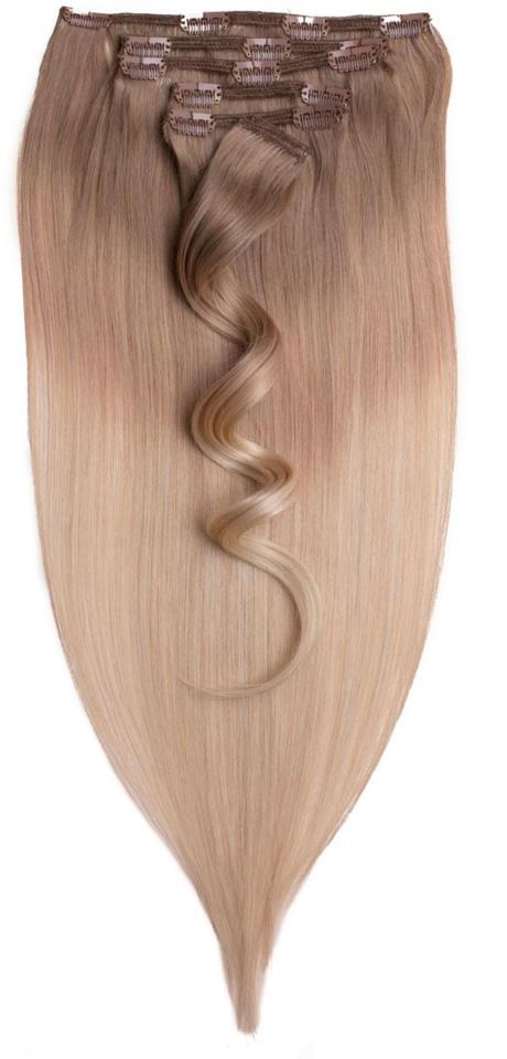 Rapunzel Clip-on set Premium 7 pieces O7.3/10.8 Cendre Ash Blonde Ombre 50 cm