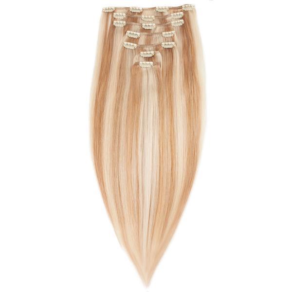 Rapunzel of Sweden Clip-on set Premium 7 pieces M7.5/10.8 Scandinavian  Blonde Mix 50 cm