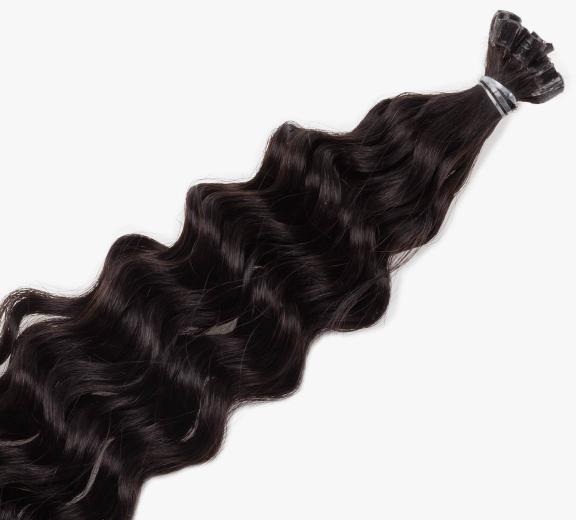 Rapunzel Nail Hair Original Curly 1.2 Black Brown 40 cm