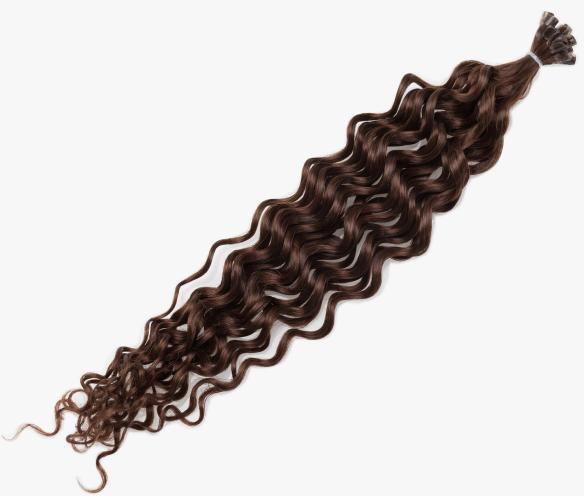 Rapunzel Nail Hair Original Curly 2.0 Dark Brown 40 cm